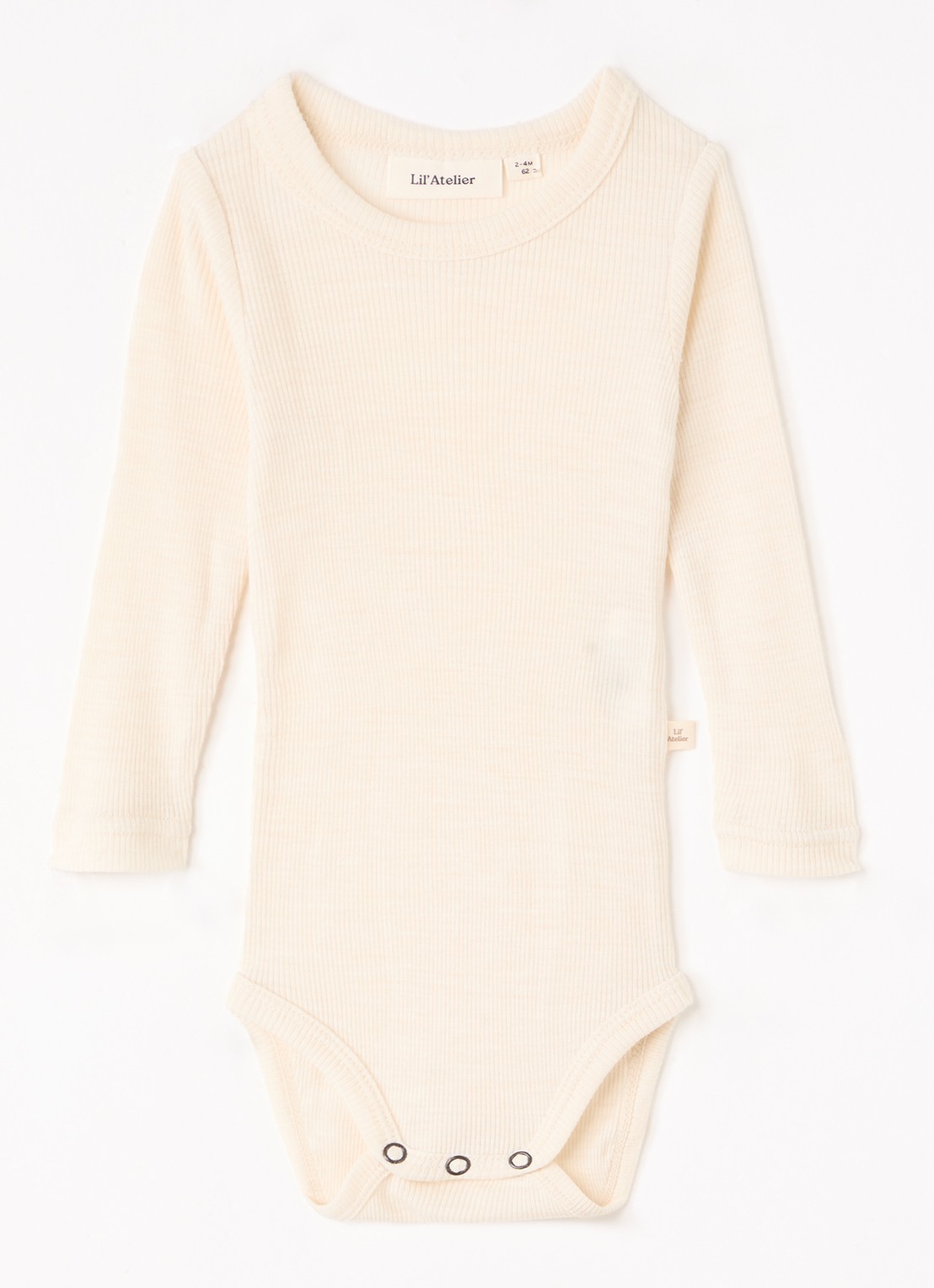 Lil 'Atelier NBNNalu romper in merino wolblend - voorkant creme