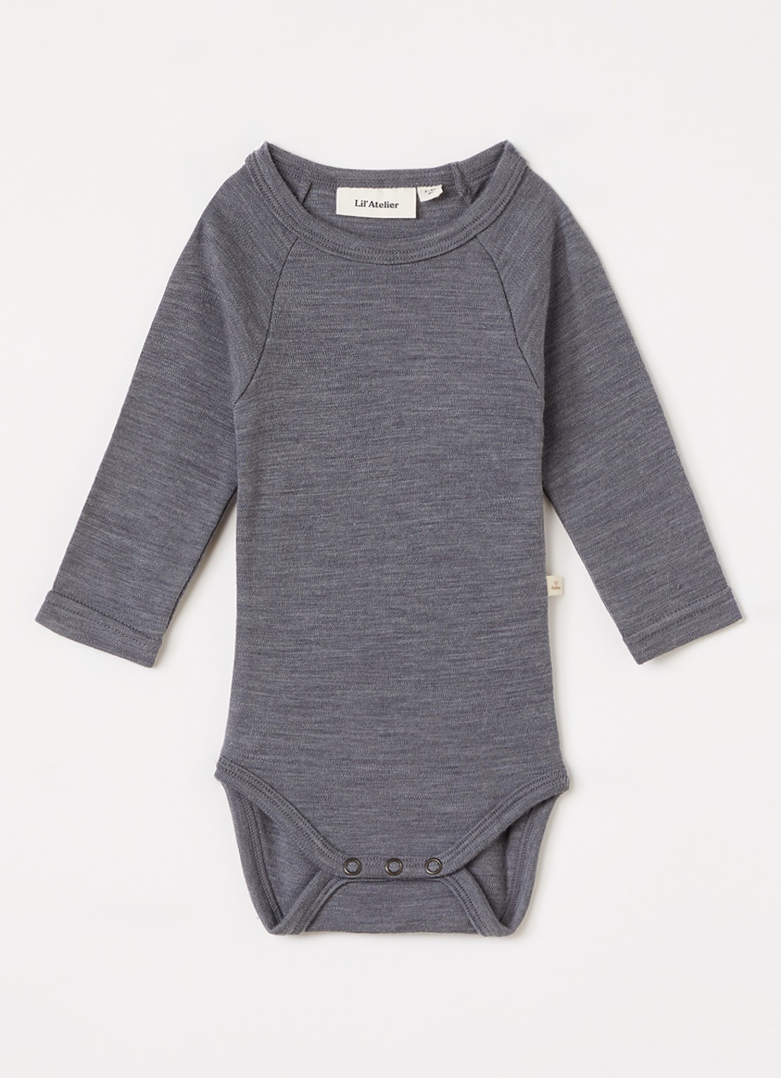 Lil 'Atelier NBNNester romper van merinowol - voorkant grijs