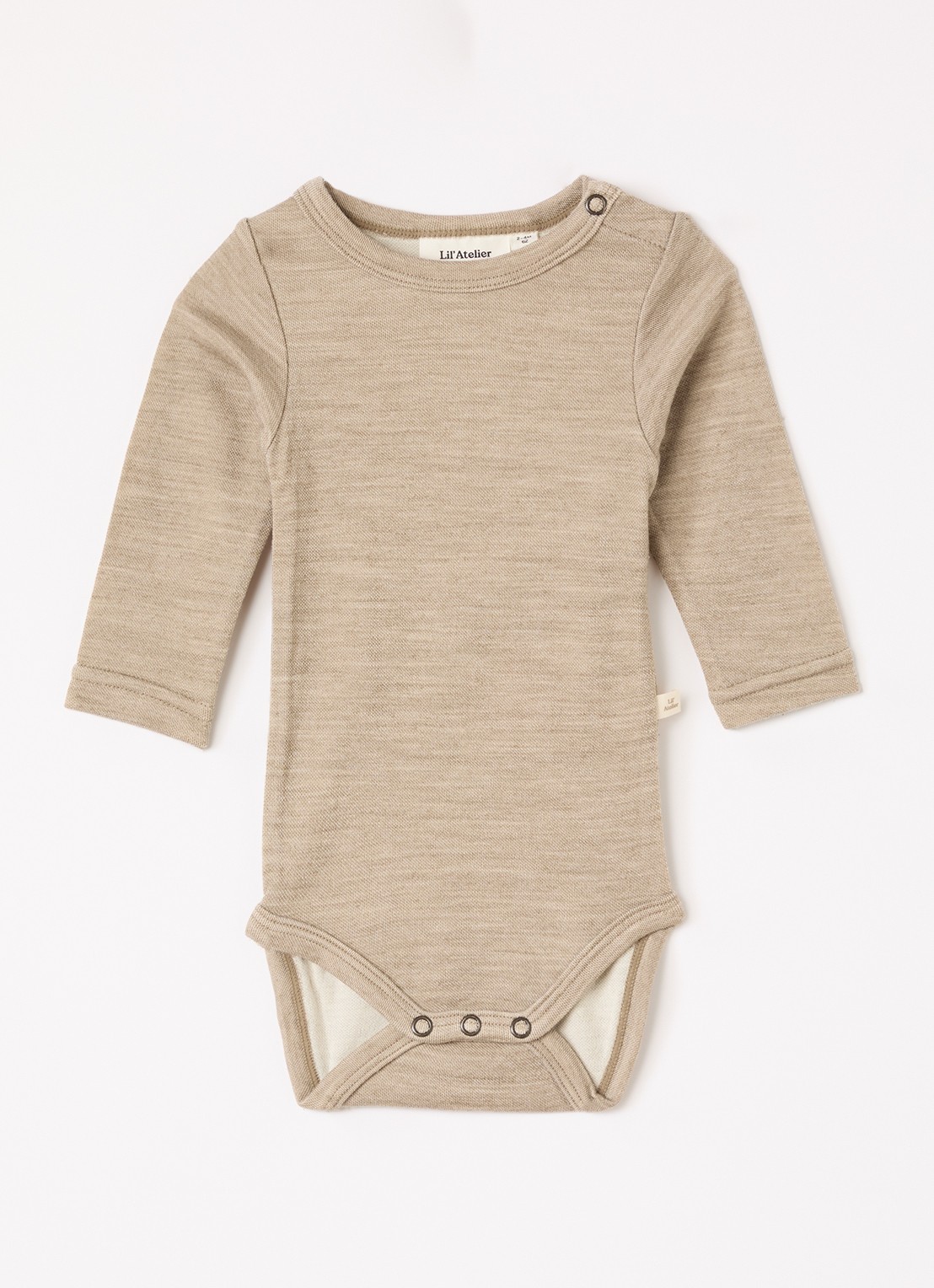 Lil 'Atelier NBNNilo romper in wolblend - voorkant zand