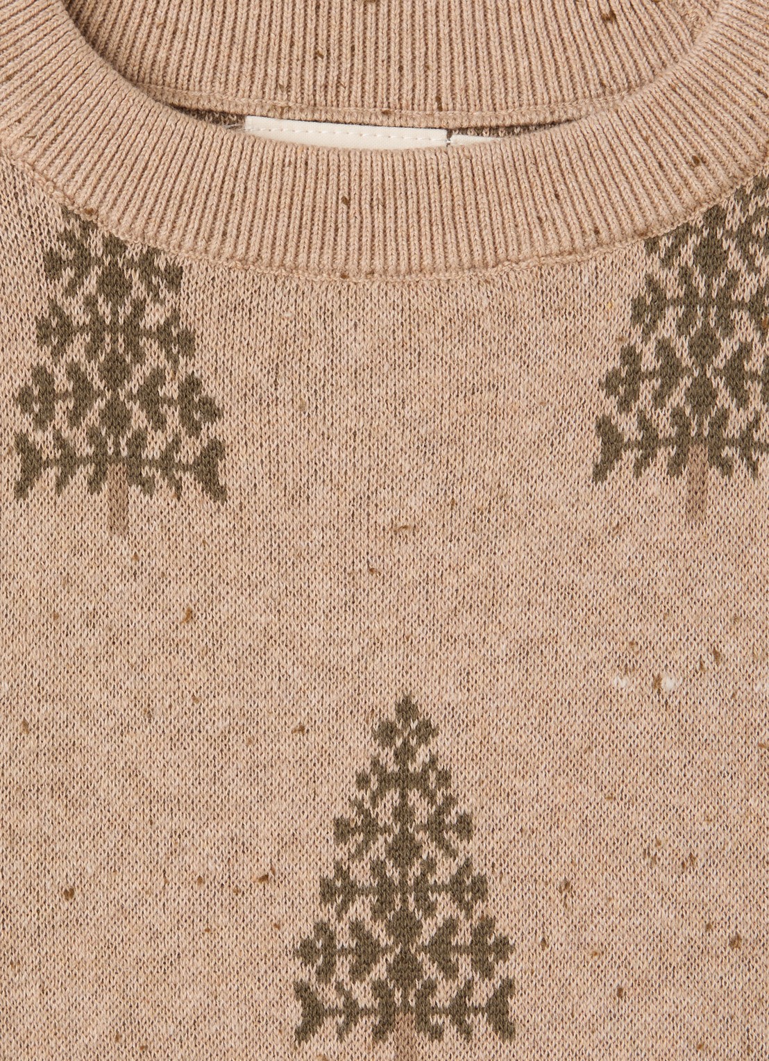 Lil 'Atelier NMBGalto fijngebreide trui met ingebreid patroon - detail beige