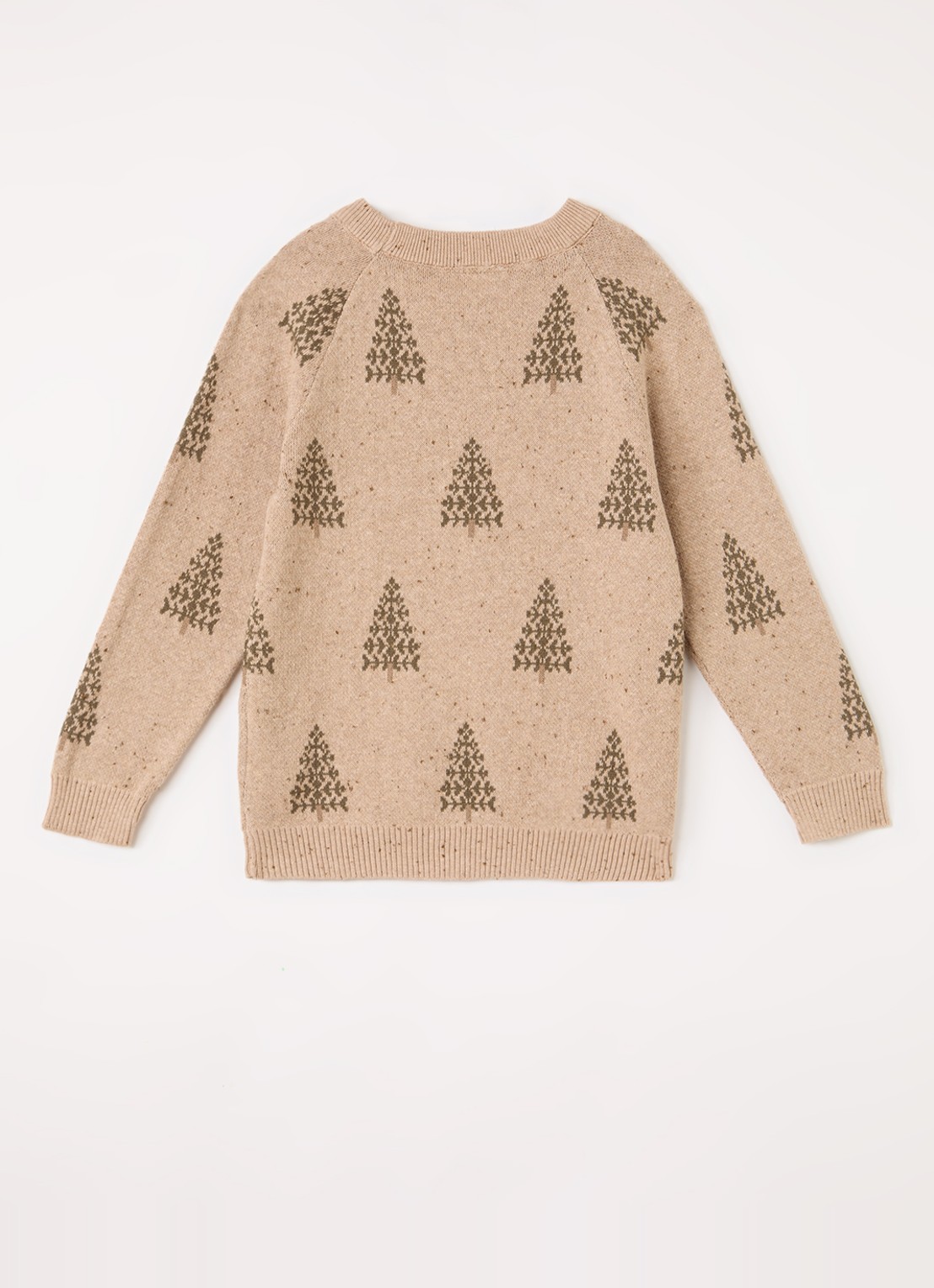 Lil 'Atelier NMBGalto fijngebreide trui met ingebreid patroon - voorkant 3 beige