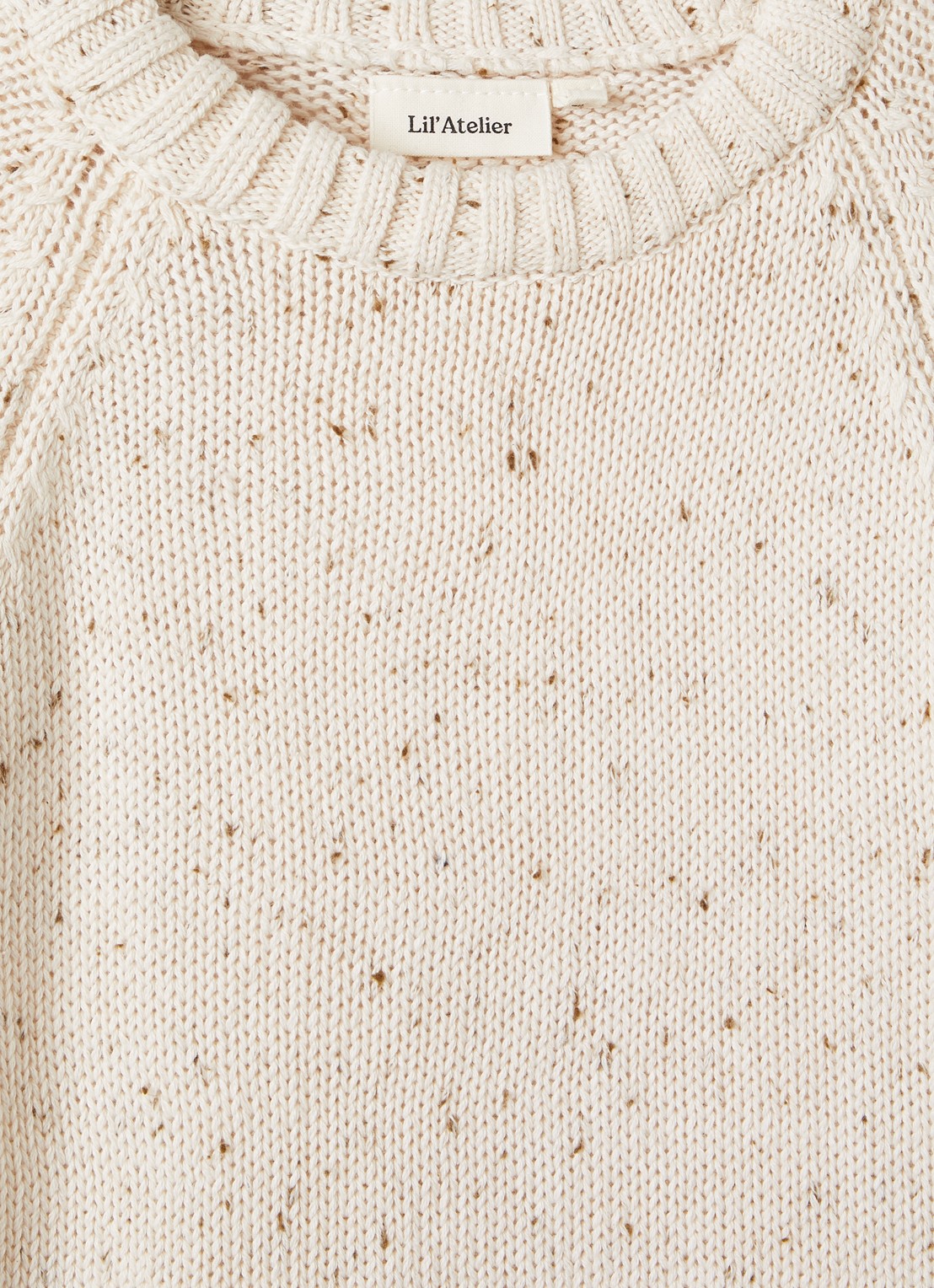Lil 'Atelier NMBGalto grofgebreide trui met gemêleerd dessin - detail beige