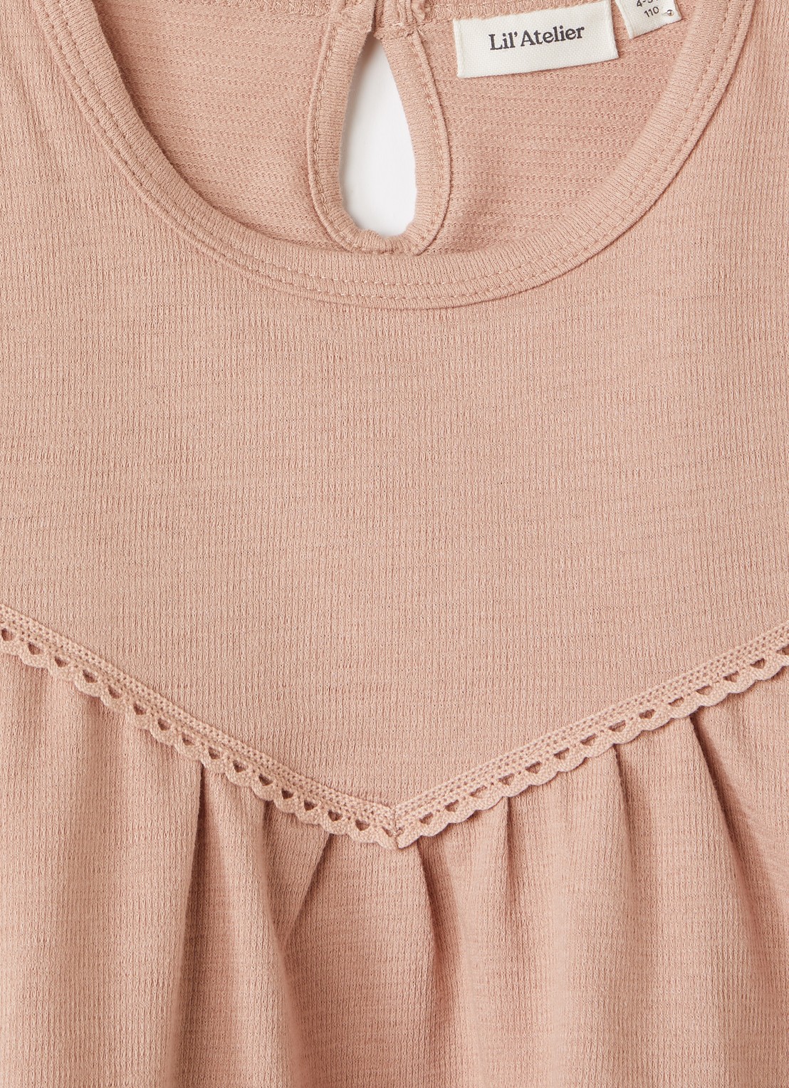 Lil 'Atelier NMFBerry tuniek met ronde hals - detail 3 zalmroze