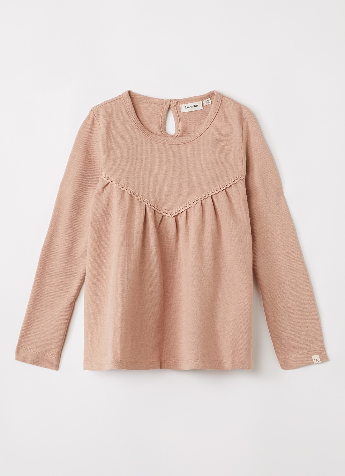 Lil 'Atelier NMFBerry tuniek met ronde hals - voorkant zalmroze