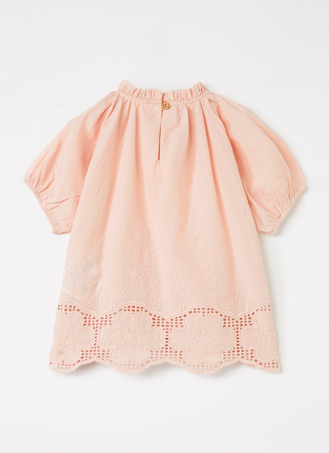 Lil 'Atelier NMFDayna top met bloemborduring - achterkant zalmroze