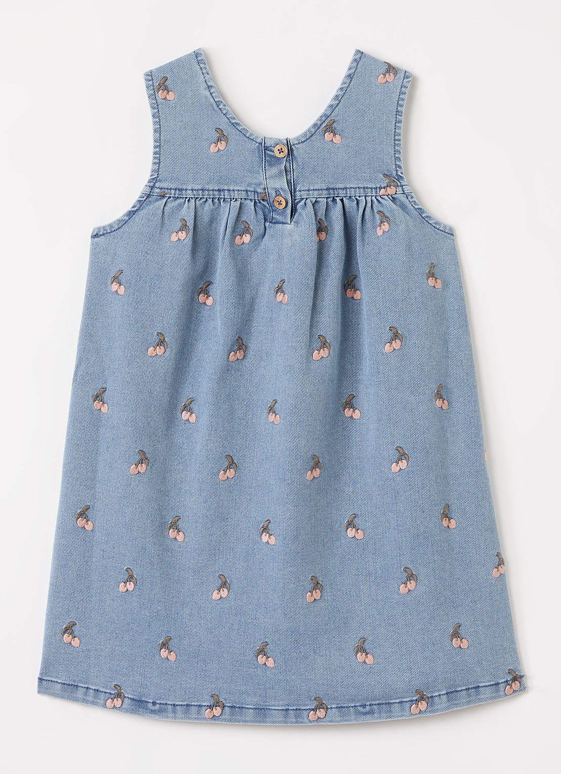 Lil 'Atelier NMFDeva denim jurk met borduring - achterkant indigo