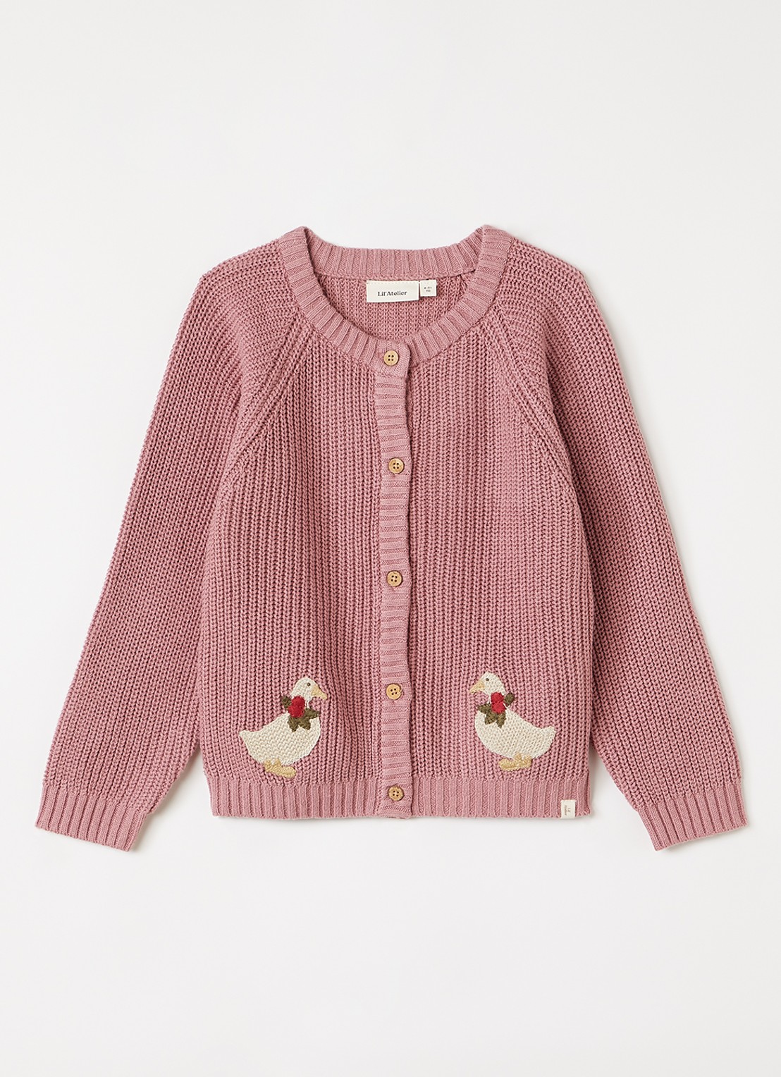 Lil 'Atelier NMFEmlen grofgebreid vest - voorkant roze