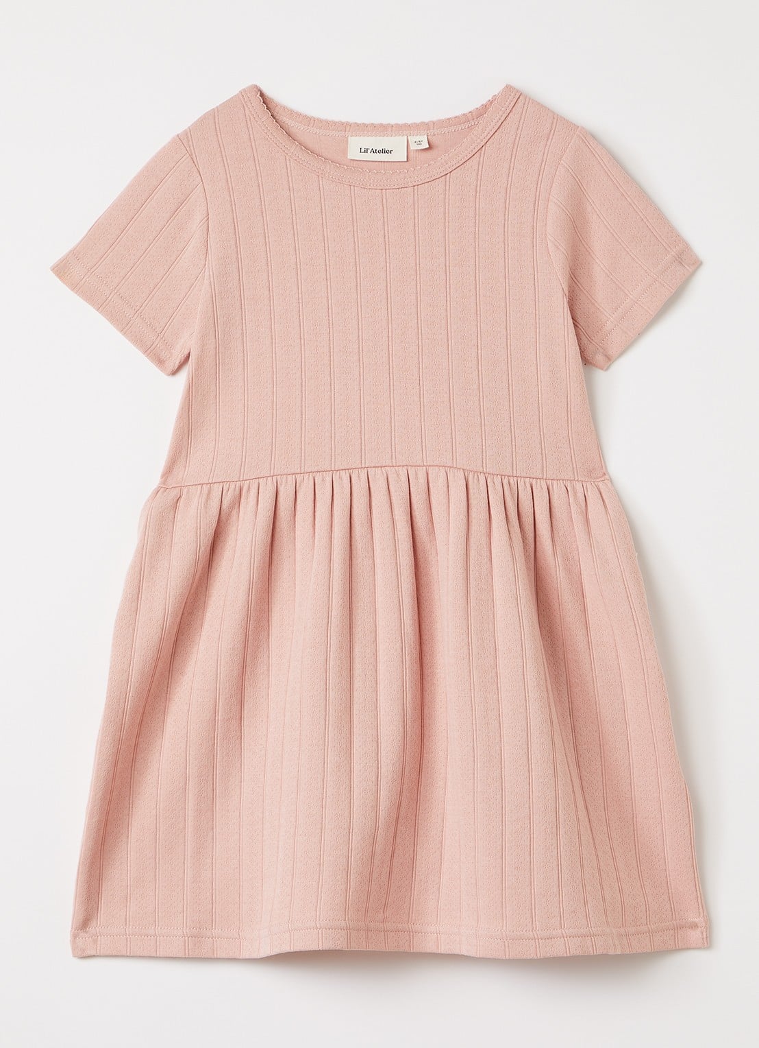 Lil 'Atelier NMFFalina jurk - voorkant 2 zalmroze
