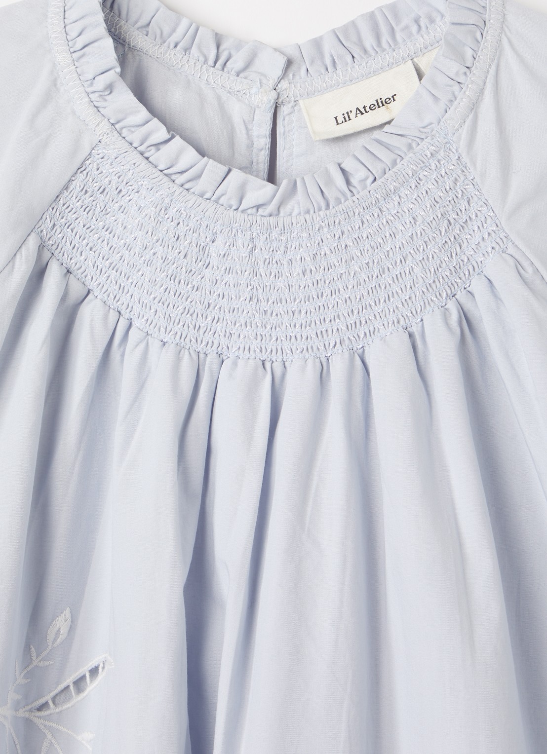 Lil 'Atelier NMFFaustine jurk met broderie - detail 4 grijs