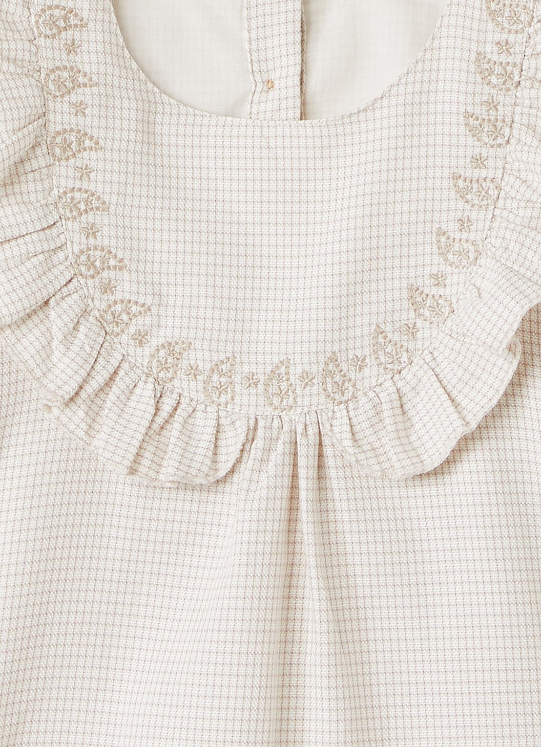 Lil 'Atelier Nmffoley tuniek met ruitdessin - detail 4 beige