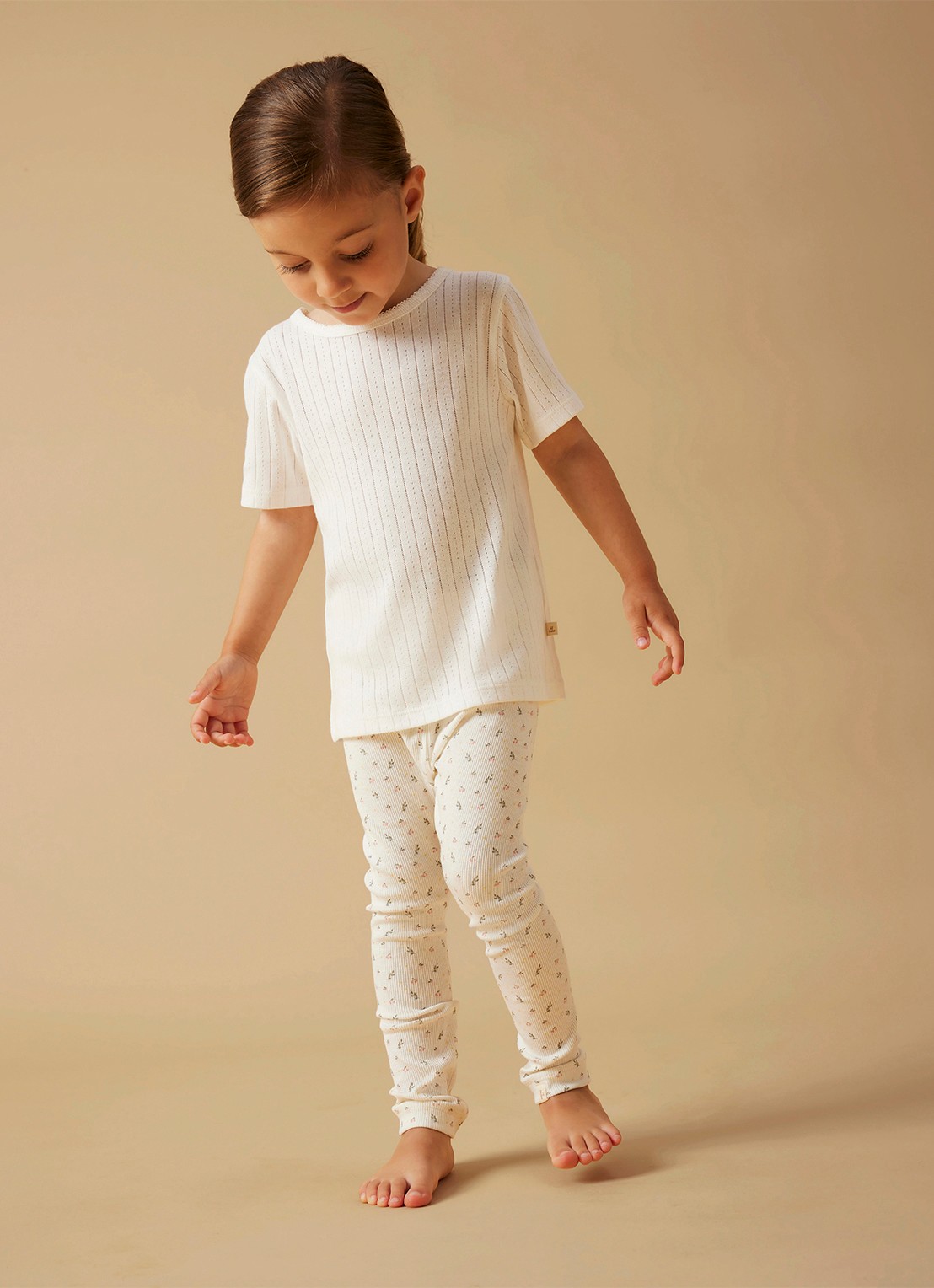 Lil 'Atelier NMFGago legging met print - voorkant 2 gebroken wit