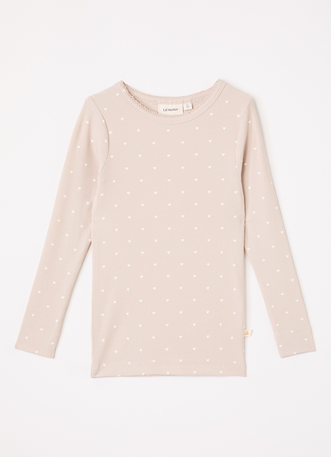 Lil 'Atelier NMFGago longsleeve met print - voorkant taupe