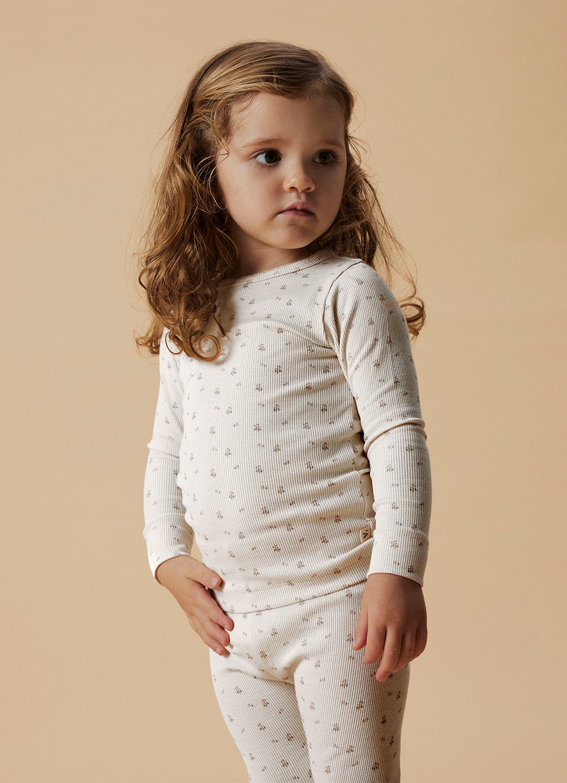 Lil 'Atelier NMFGago longsleeve met print - voorkant 2 taupe