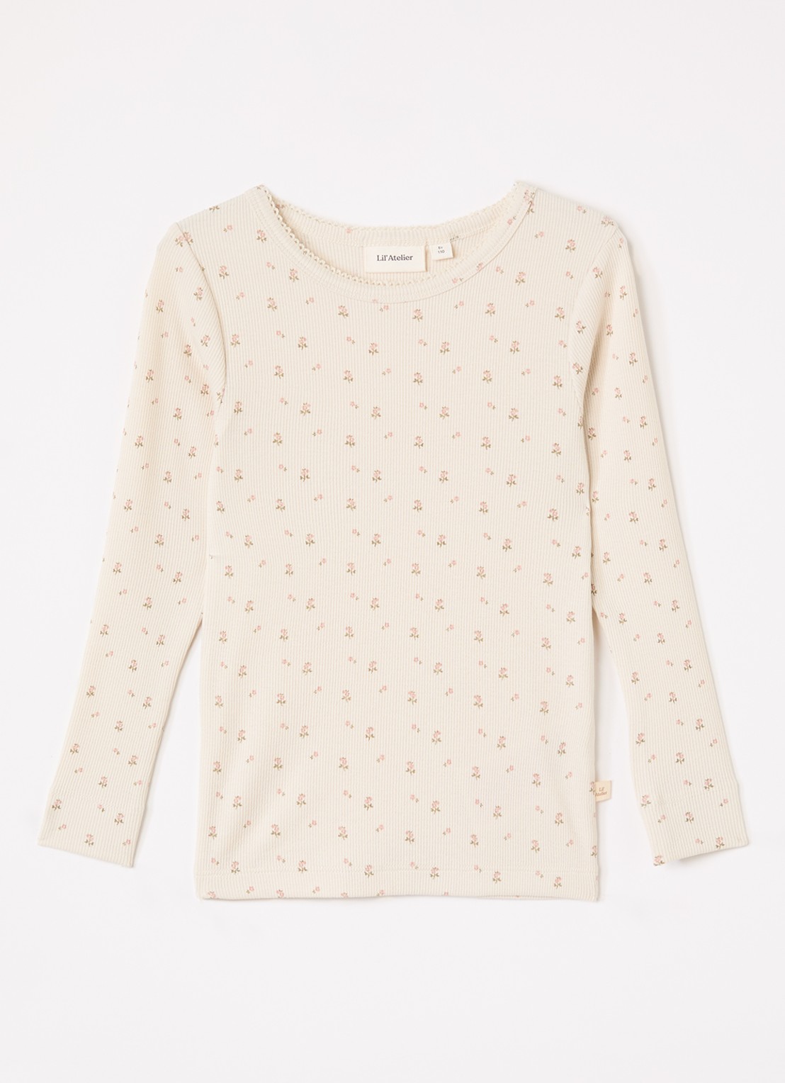 Lil 'Atelier NMFGago longsleeve met print - voorkant 2 creme