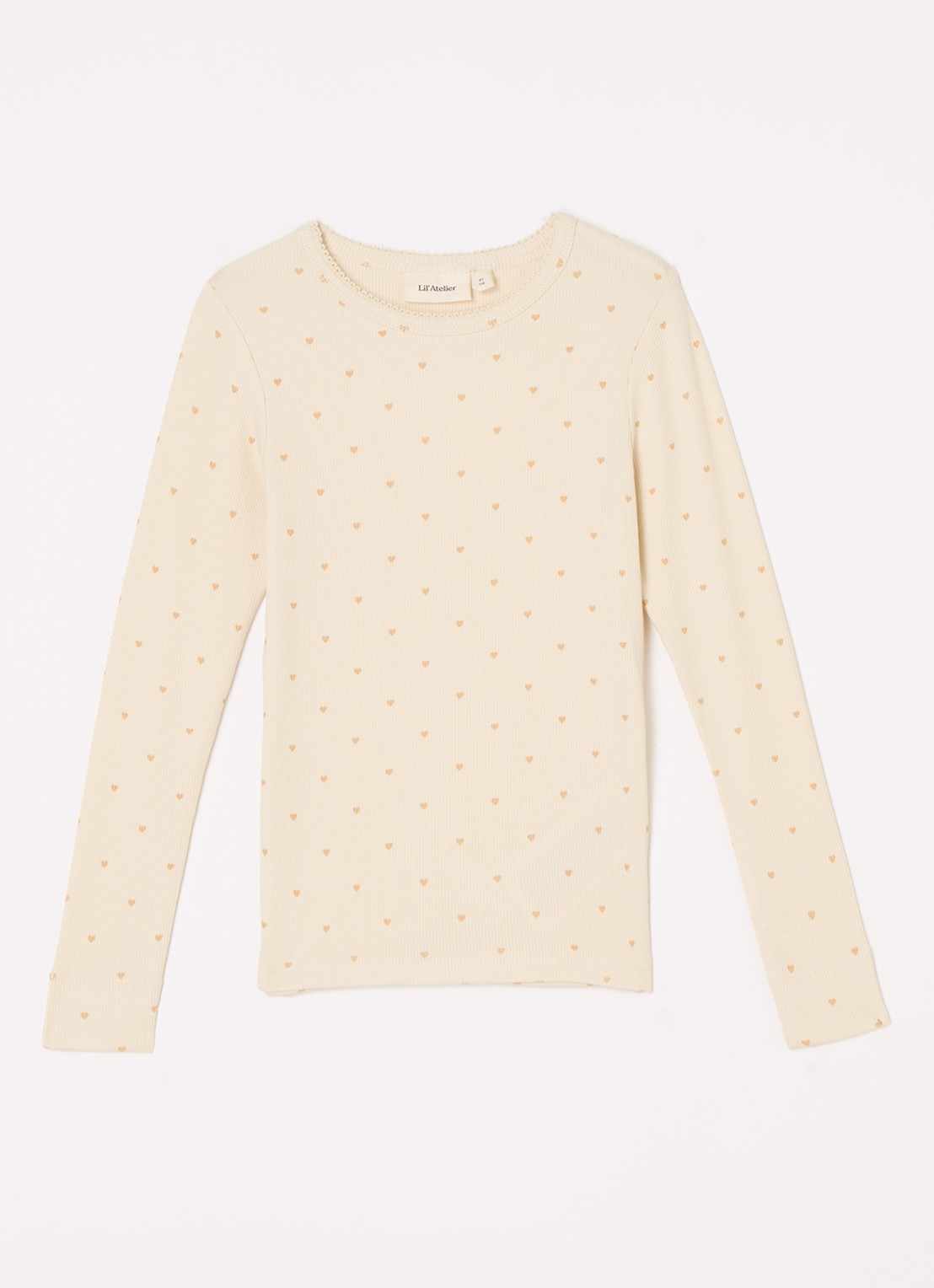 Lil 'Atelier NMFGago ribgebreide longsleeve  - voorkant 2 vanillegeel