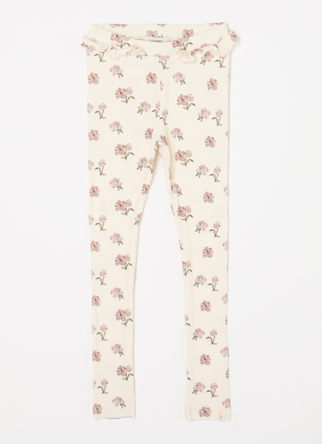 Lil 'Atelier NMFGavo legging in  katoenblend - voorkant 2 beige