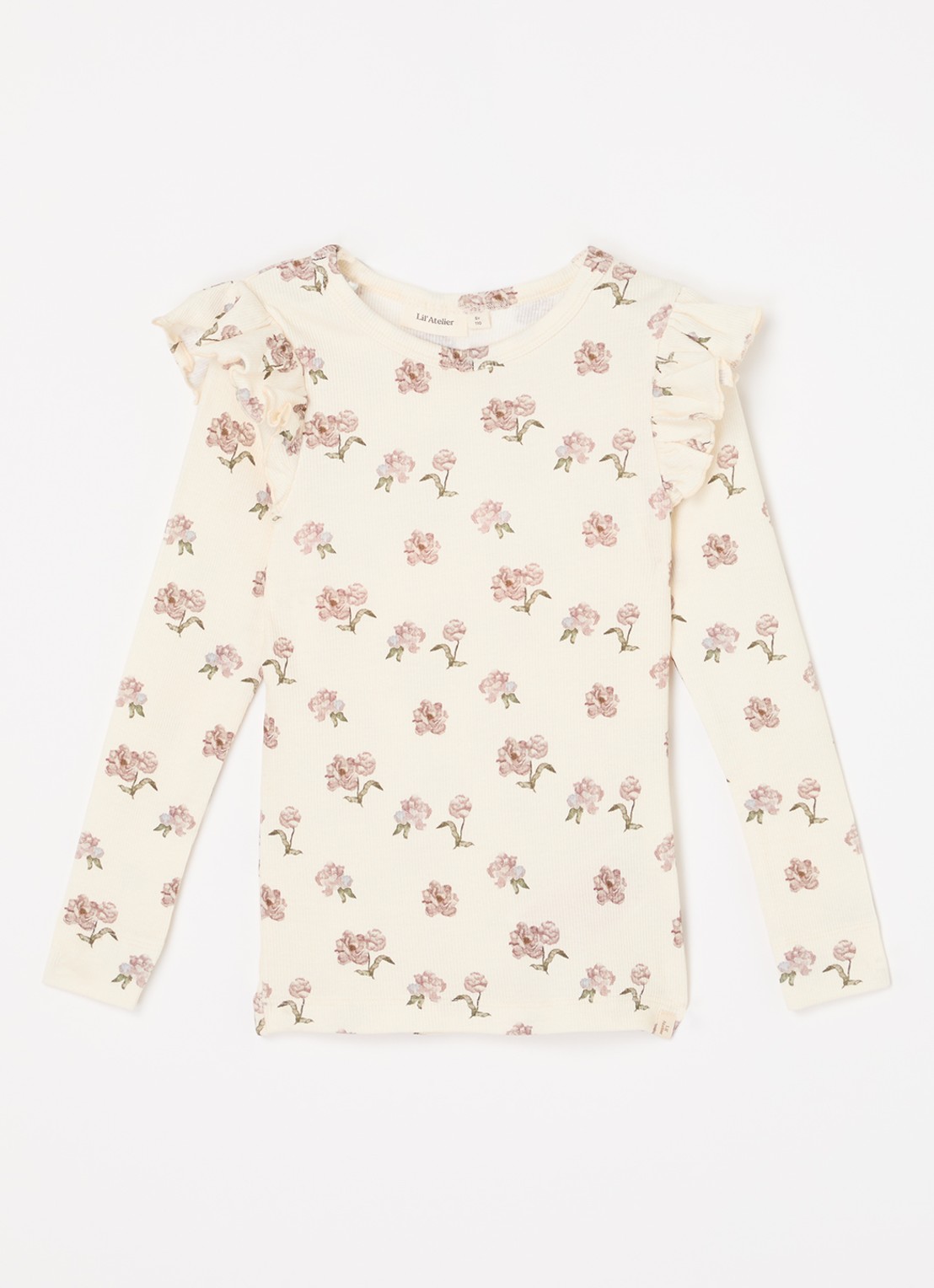 Lil 'Atelier NMFGavo longsleeve in  katoenblend - voorkant 4 creme