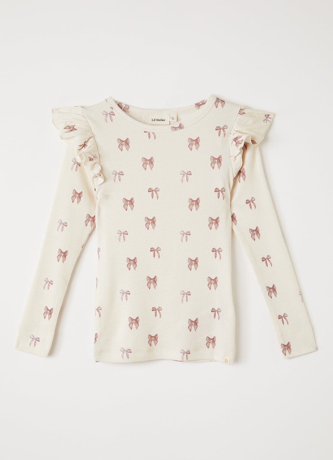 Lil 'Atelier NMFGavo longsleeve met print - voorkant 2 gebroken wit