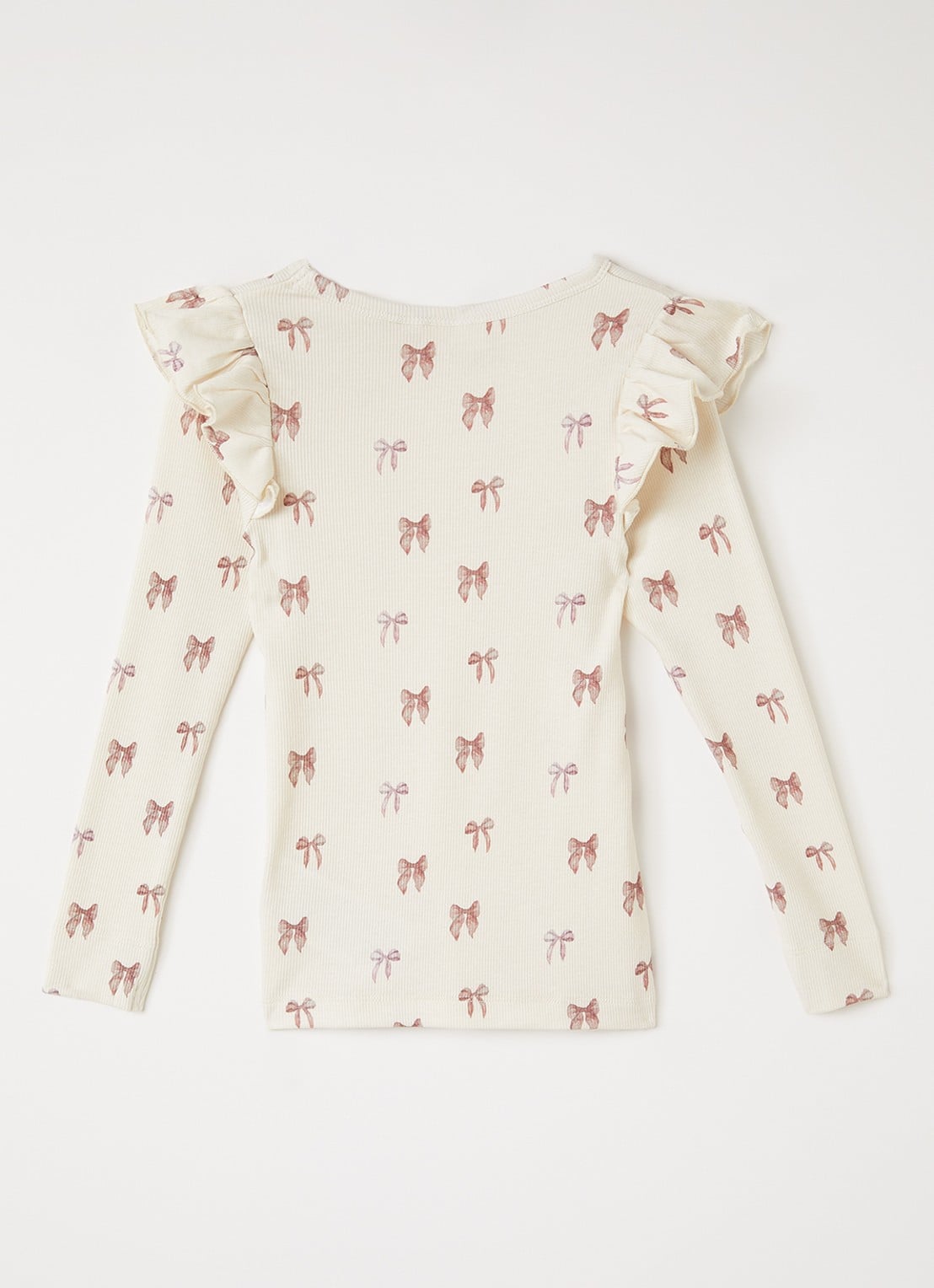 Lil 'Atelier NMFGavo longsleeve met print - voorkant 3 gebroken wit