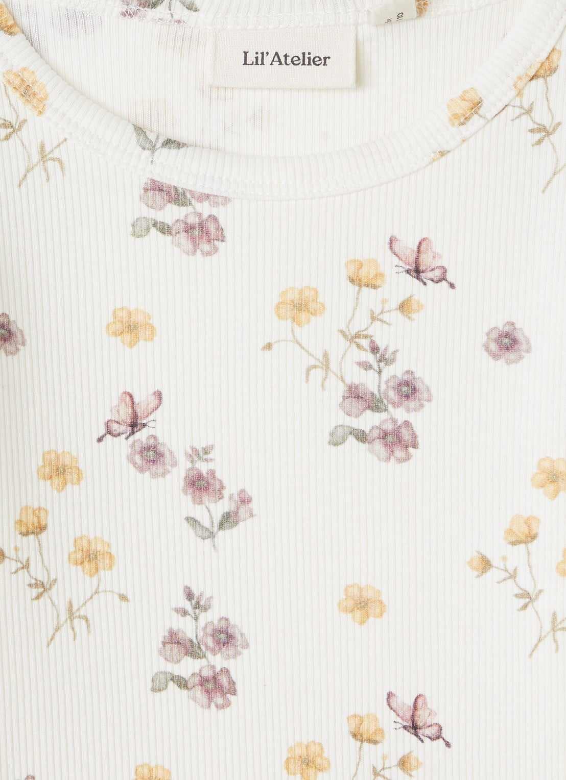 Lil 'Atelier NMFGavo top met bloemenprint - detail gebroken wit