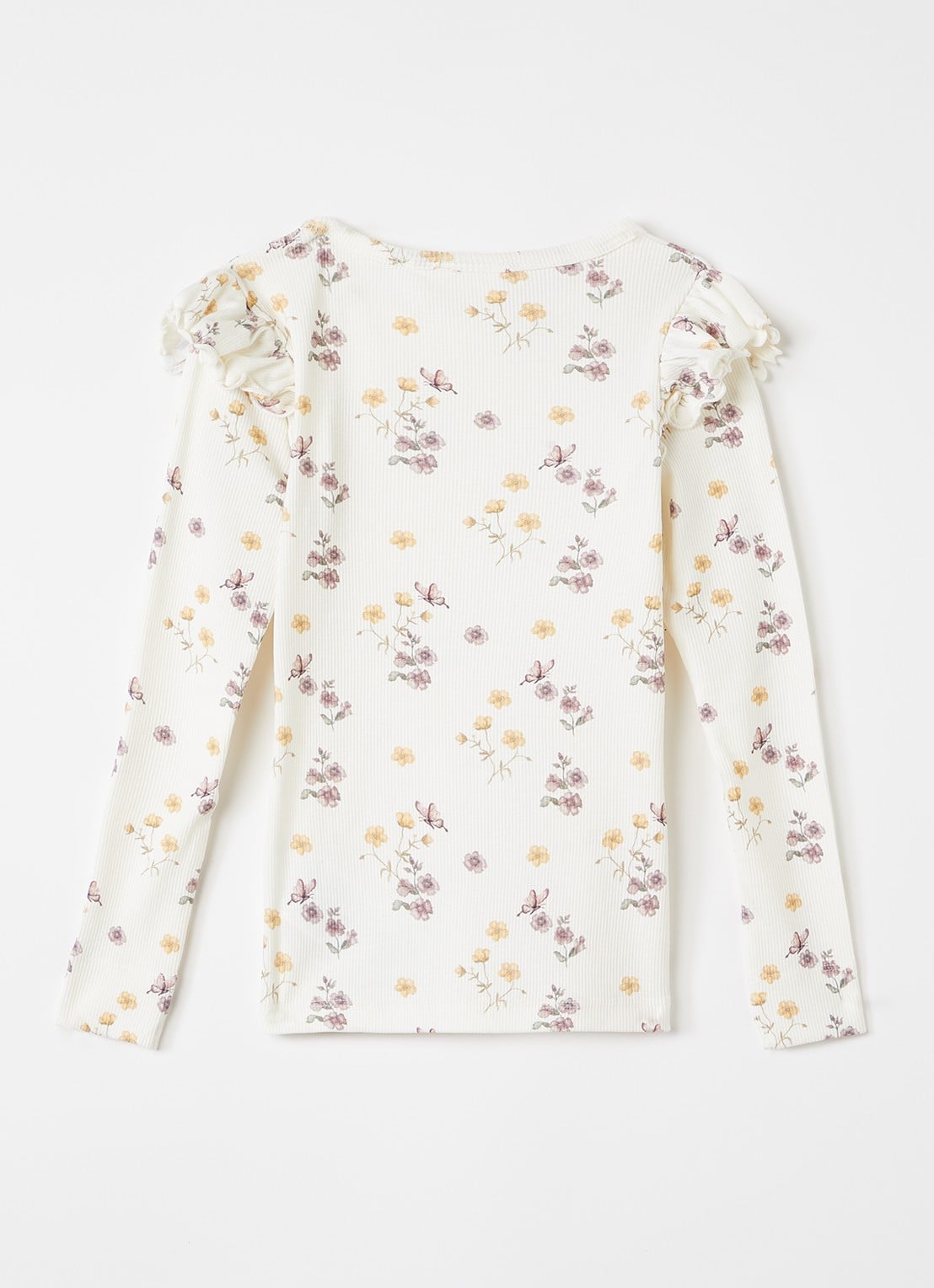 Lil 'Atelier NMFGavo top met bloemenprint - voorkant 3 gebroken wit