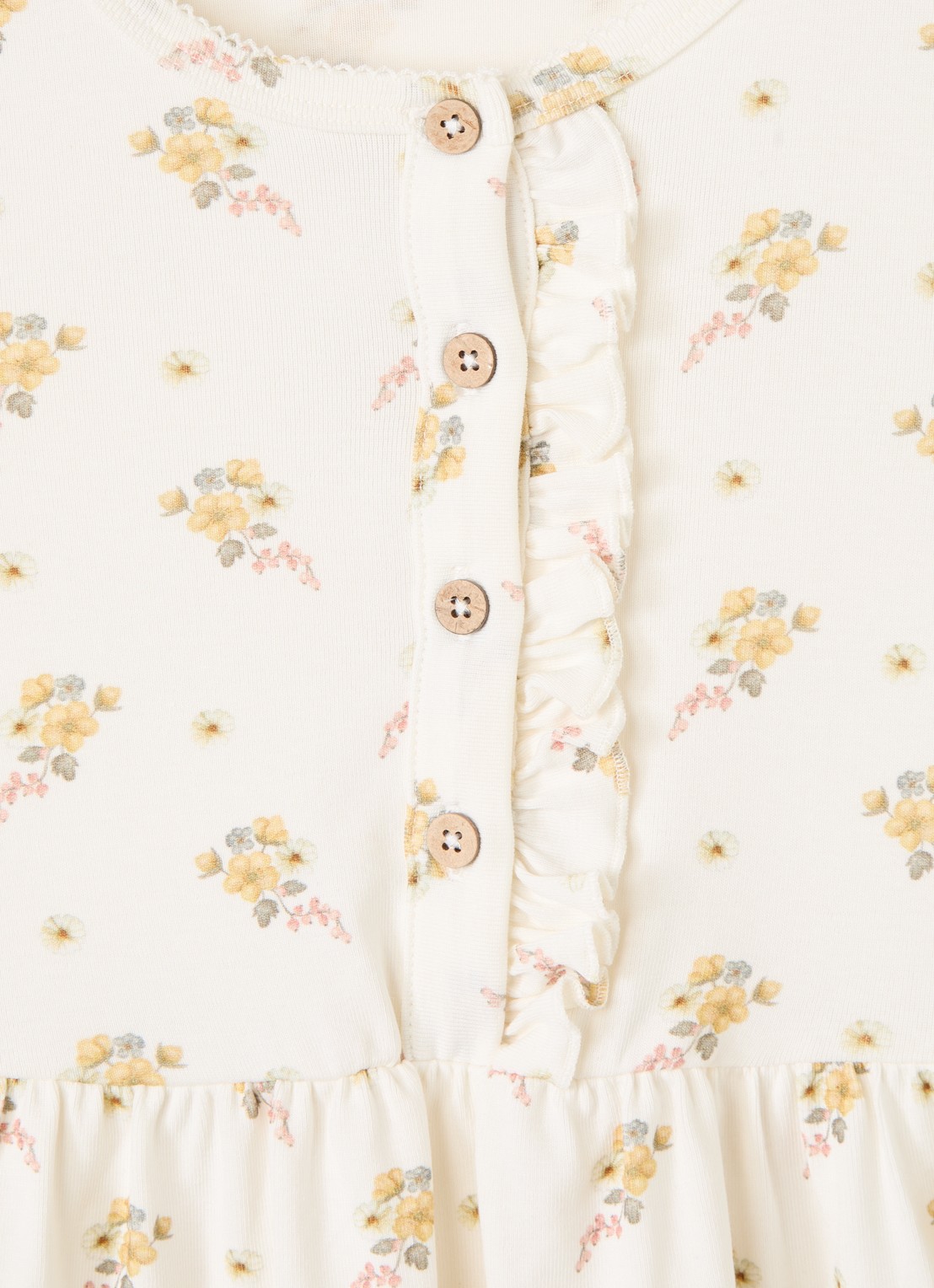 Lil 'Atelier NMFGayo tuniekjurk met bloemenprint - detail 4 gebroken wit