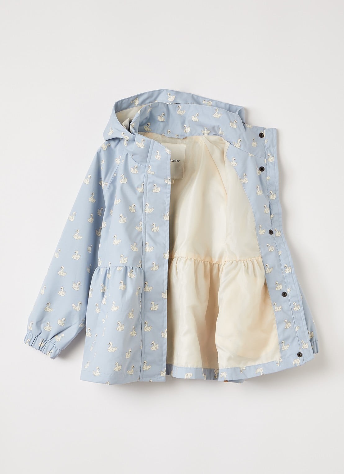 Lil 'Atelier NMFGudrun regenjas met print - detail lichtblauw