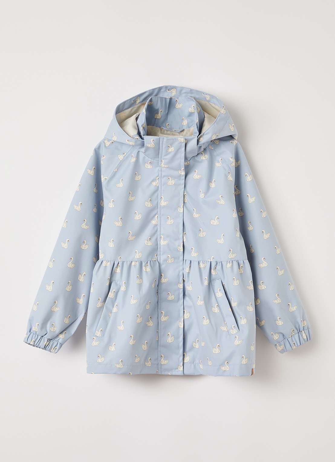 Lil 'Atelier NMFGudrun regenjas met print - voorkant 3 lichtblauw