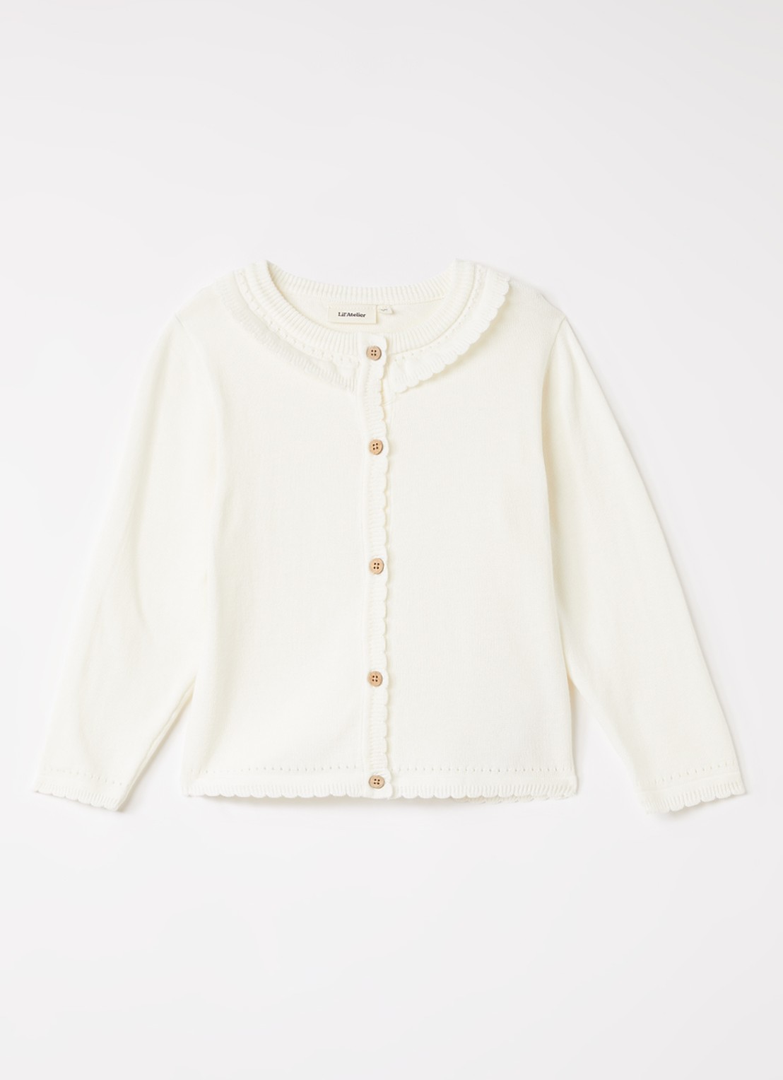 Lil 'Atelier NMFHao fijngebreid vest - voorkant 2 gebroken wit