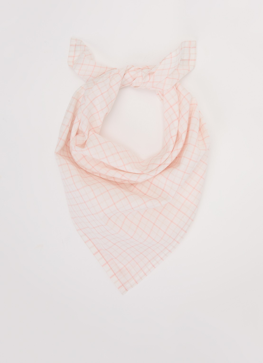 Lil 'Atelier NMFHedda bandana met ruitdessin 45 x 45 cm - voorkant 2 lichtroze