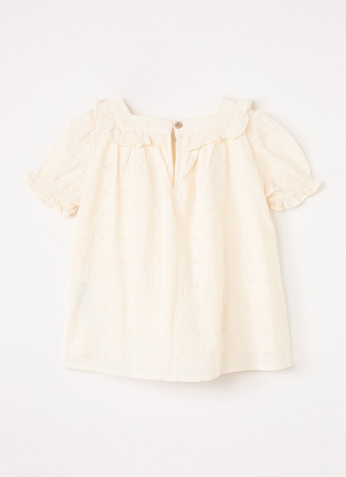 Lil 'Atelier NMFHosa tuniek met broderie - voorkant 3 gebroken wit