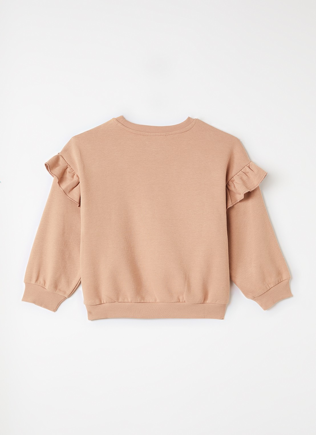 Lil 'Atelier NMFIlondon sweater met ruches - voorkant 3 zalmroze