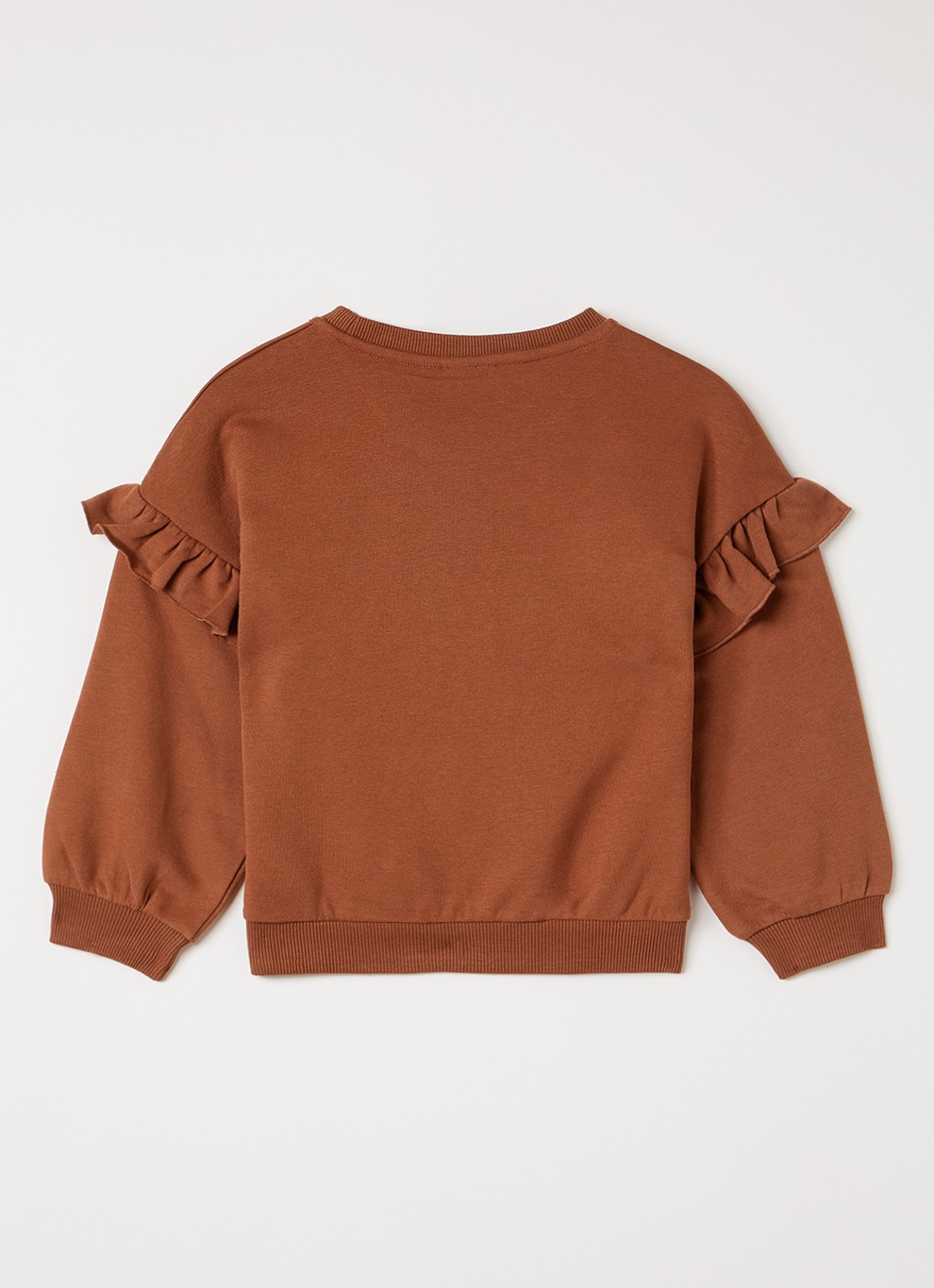 Lil 'Atelier NMFILondon sweater met volant - voorkant 3 taupe