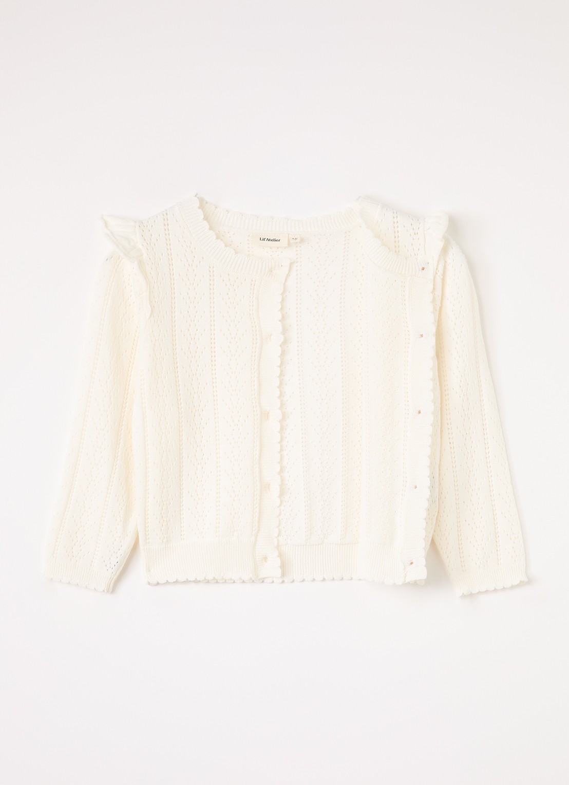Lil 'Atelier NMFJela fijngebreid vest - voorkant 3 ivoor