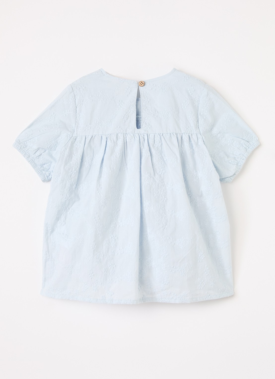 Lil 'Atelier NMFJiva top met bloemborduring - voorkant 2 lichtblauw