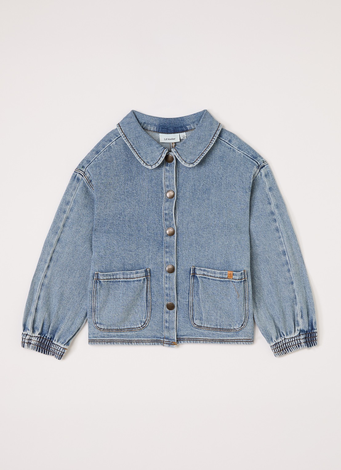 Lil 'Atelier NMFKarole overshirt van denim - voorkant indigo