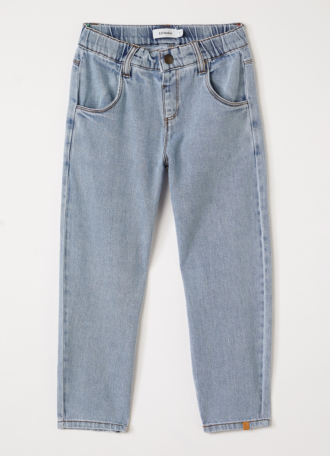 Lil 'Atelier NMFKarole straight leg jeans - voorkant indigo