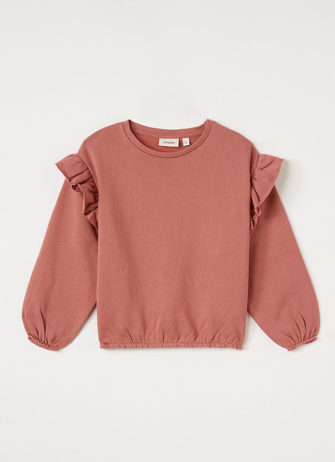 Lil 'Atelier NMFKilano sweater met ruches - voorkant 2 roze