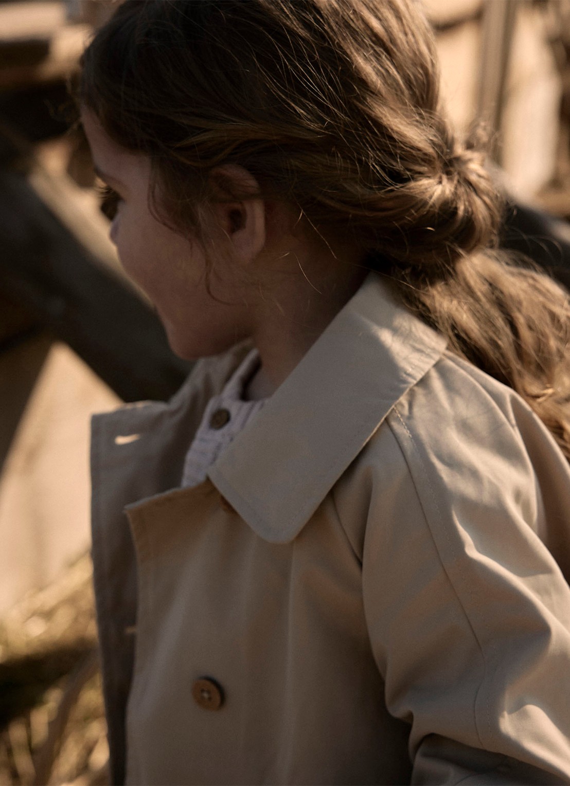 Lil 'Atelier NMFLamadelin trenchcoat met steekzakken - detail 3 beige