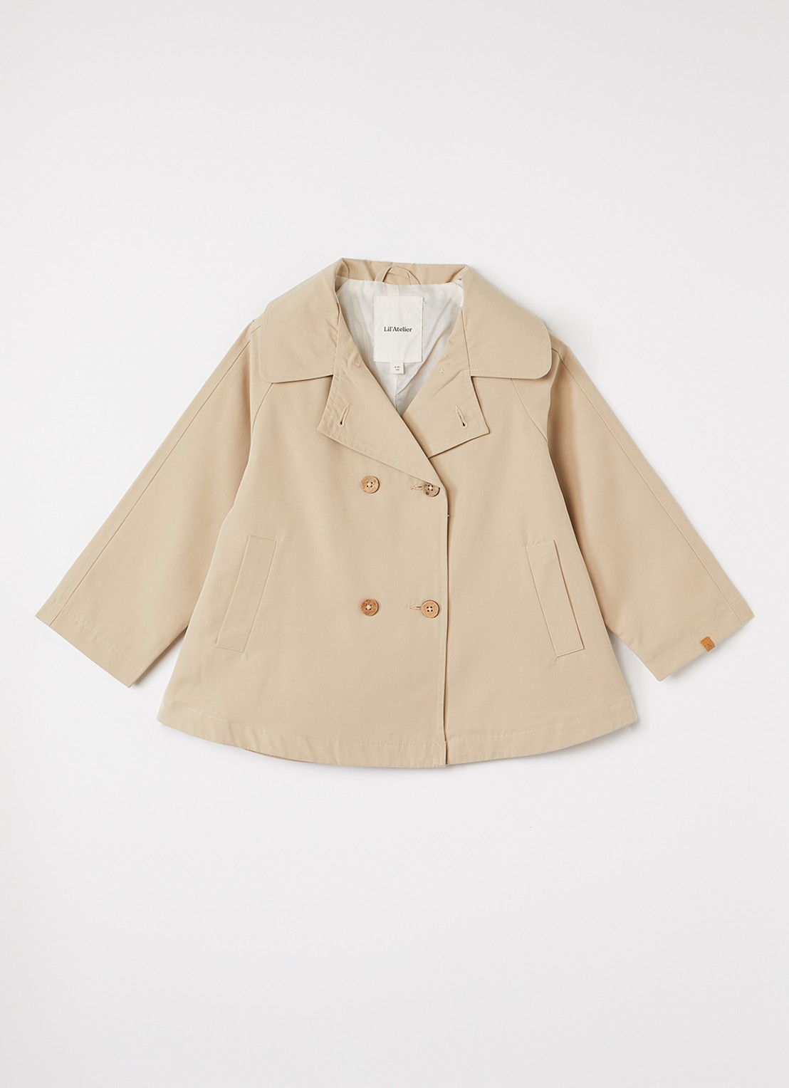 Lil 'Atelier NMFLamadelin trenchcoat met steekzakken - voorkant 4 beige