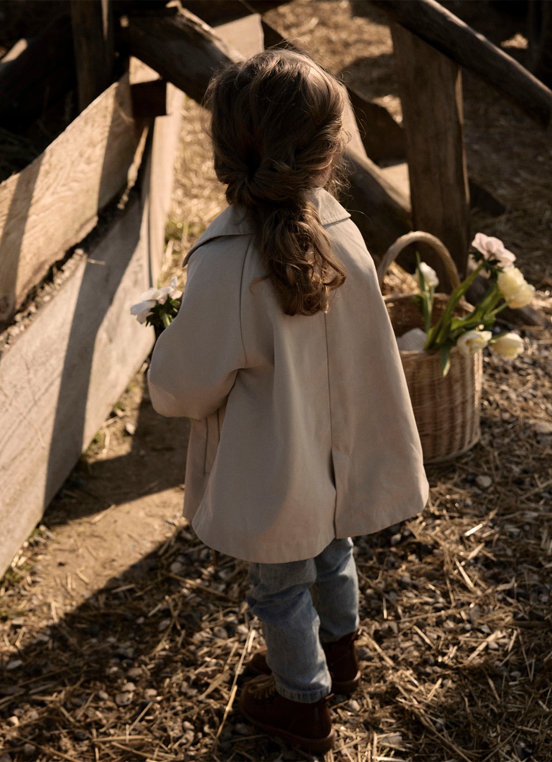 Lil 'Atelier NMFLamadelin trenchcoat met steekzakken - voorkant 5 beige