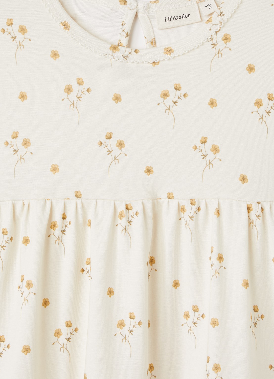 Lil 'Atelier NMFLayo tuniekjurk met bloemenprint - detail 4 gebroken wit