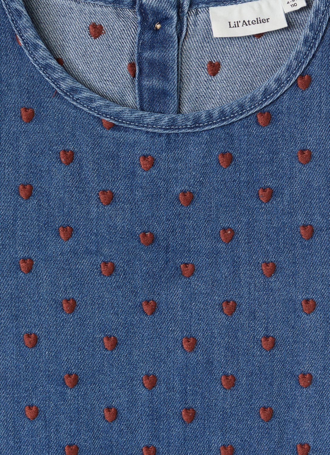 Lil 'Atelier NMFLiva Lea denimjurk met print - detail jeans