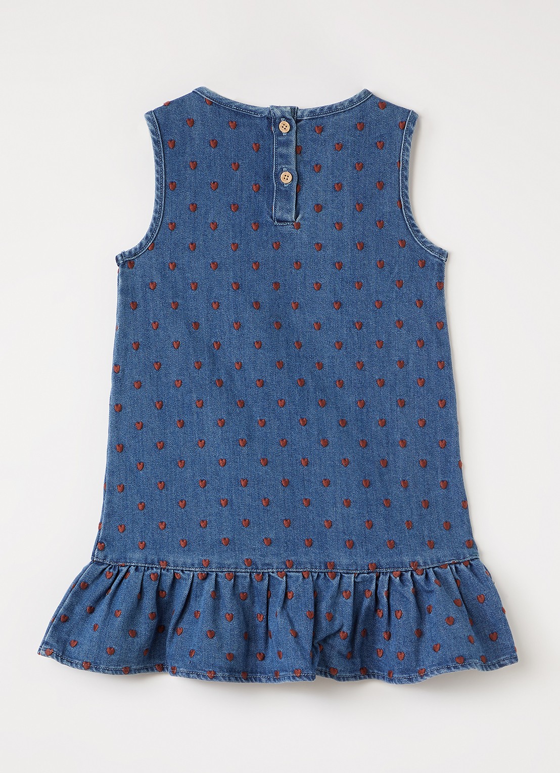 Lil 'Atelier NMFLiva Lea denimjurk met print - voorkant 3 jeans