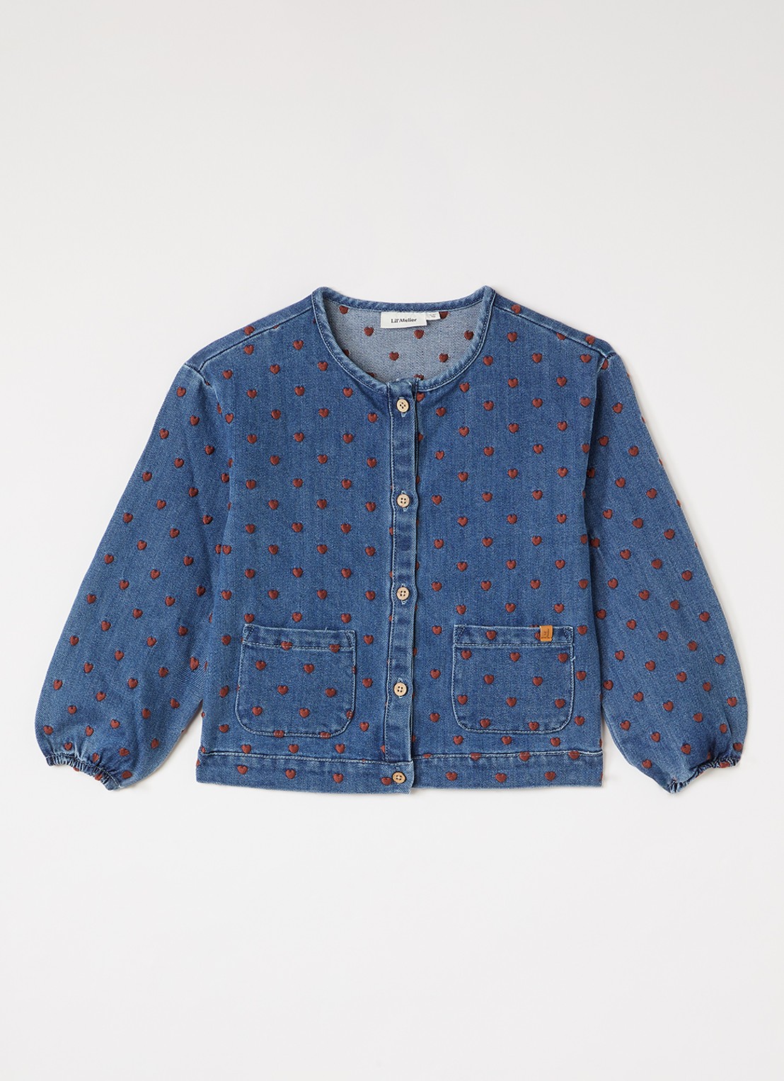 Lil 'Atelier NMFLiva overshirt van denim - voorkant 2 jeans
