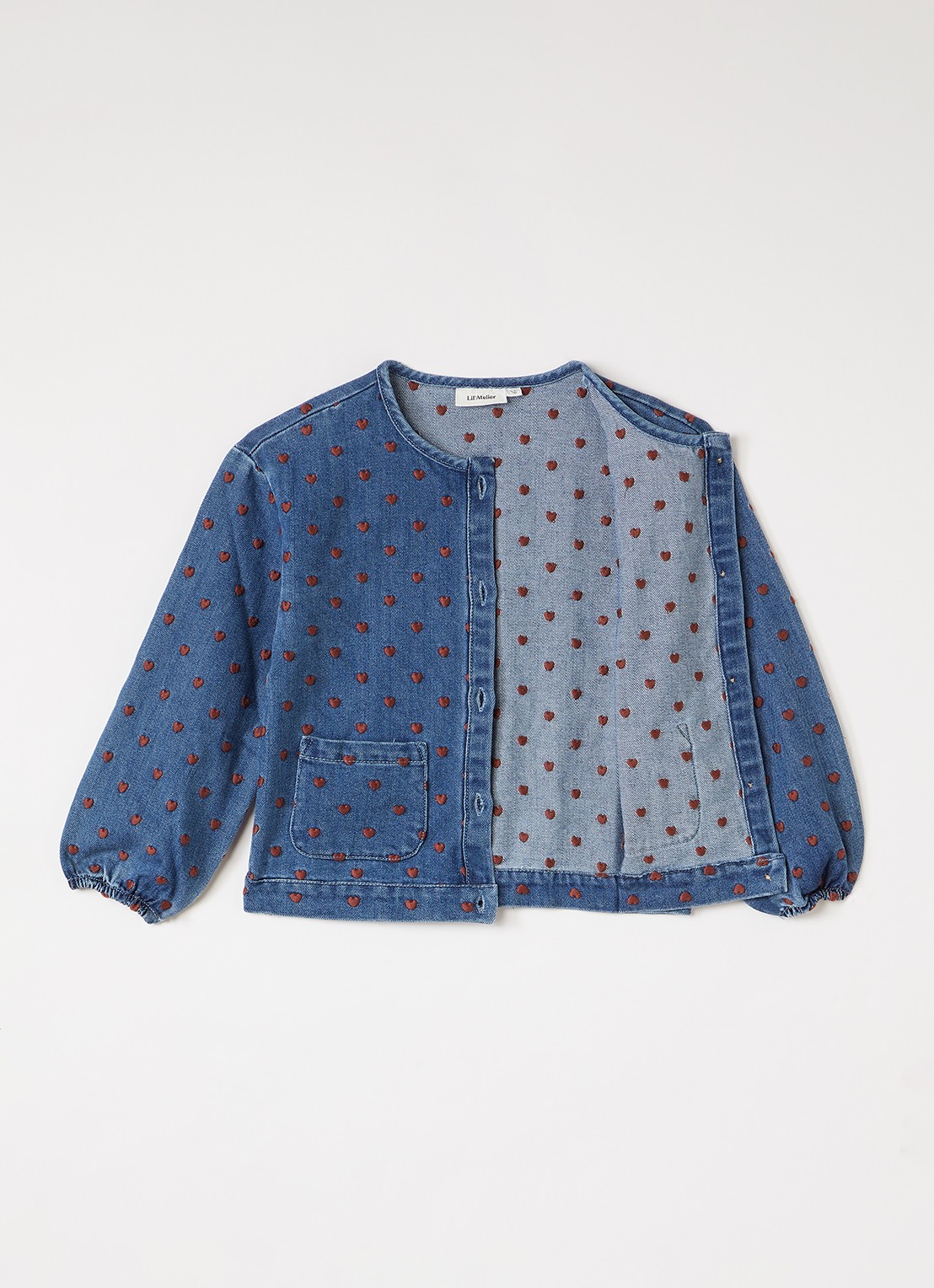 Lil 'Atelier NMFLiva overshirt van denim - voorkant 3 jeans