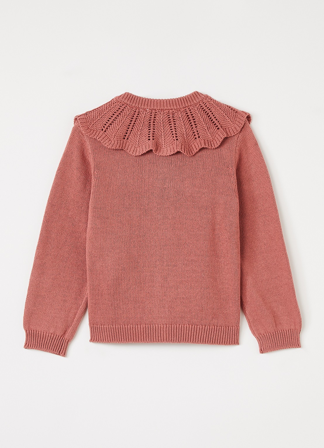 Lil 'Atelier NMFNoda grofgebreid vest - achterkant koraal