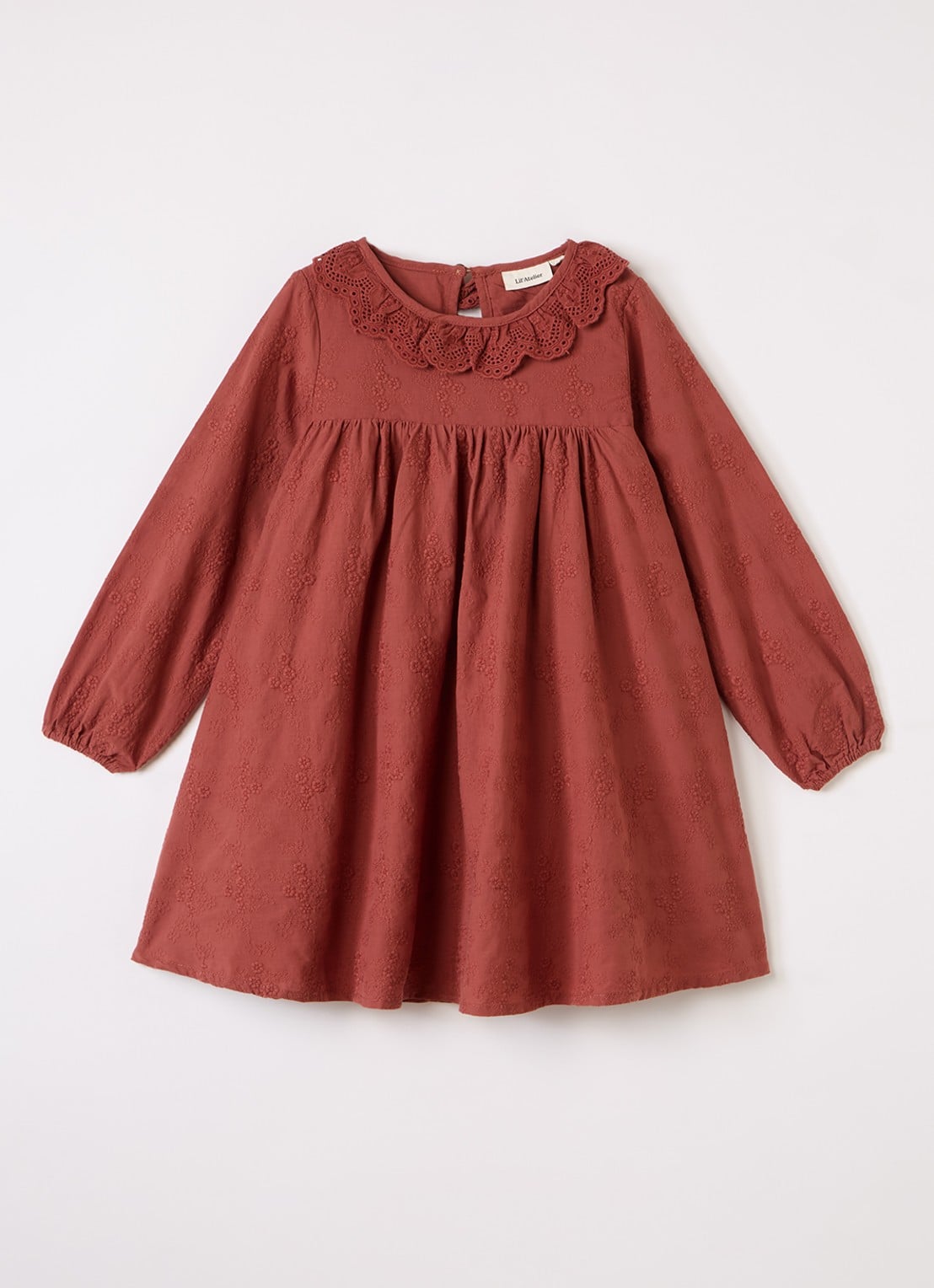Lil 'Atelier NMFNopa tuniekjurk - voorkant roodbruin