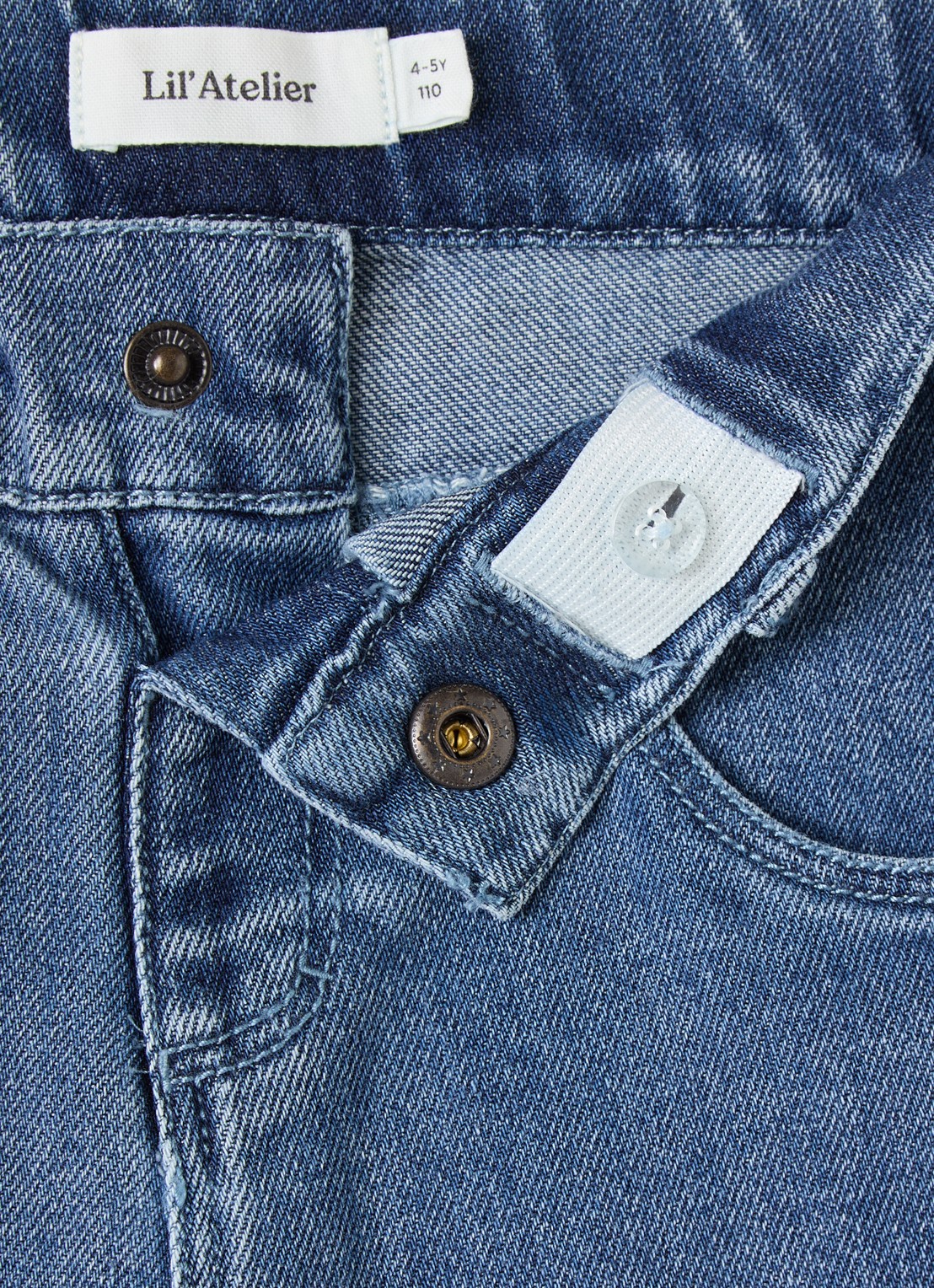 Lil 'Atelier NMFObello wide leg jeans met lichte wassing - detail 3 jeans
