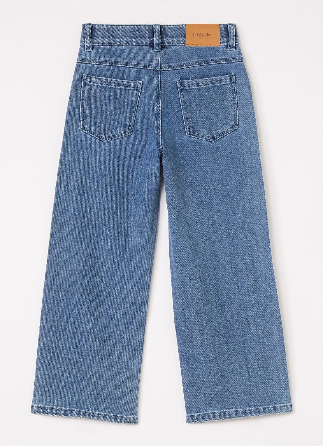 Lil 'Atelier NMFObello wide leg jeans met lichte wassing - voorkant 2 jeans